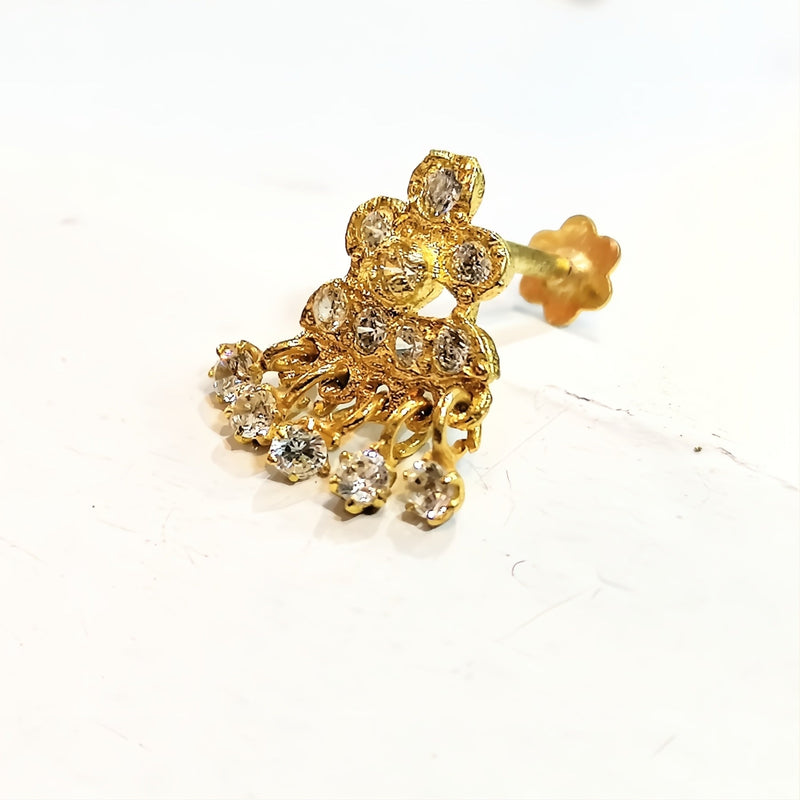 Handcrafted Triangle NosePin (Gold Plated)