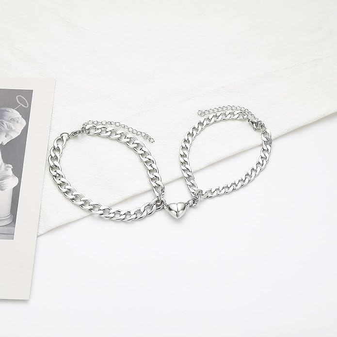Matching Bracelets for Couples Magnetic Heart Bracelet for Boyfriend and Girlfriend