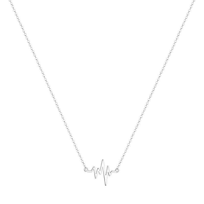 Heartbeat Necklace Silver-Plated
