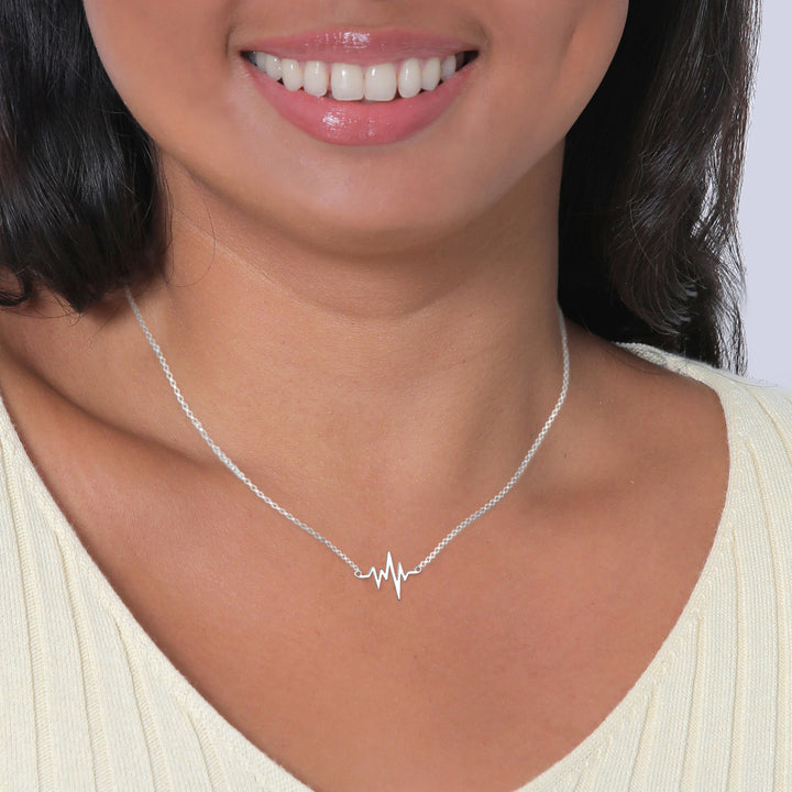 Heartbeat Necklace Silver-Plated