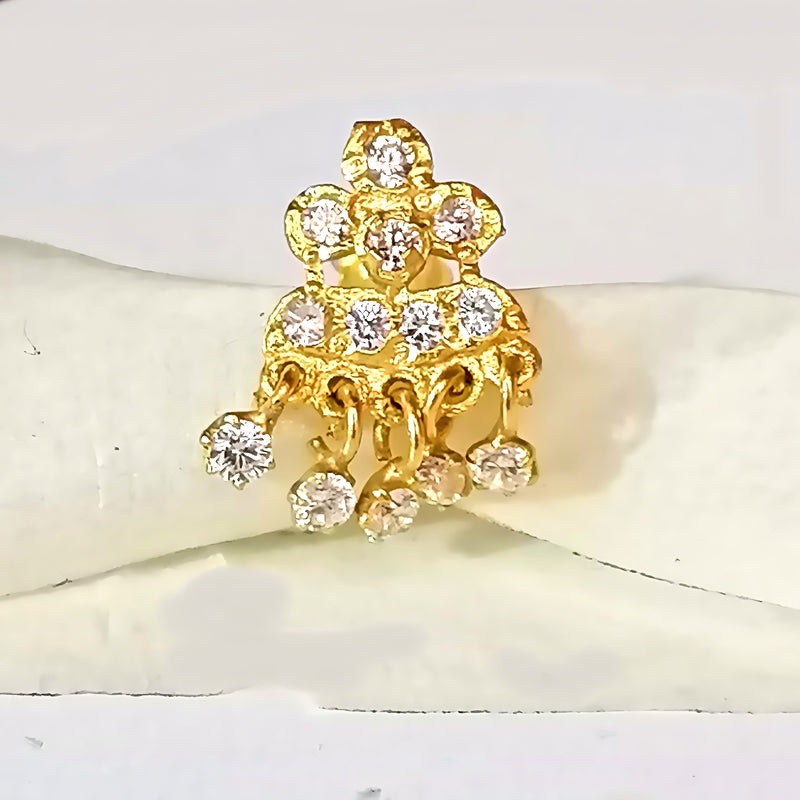 Handcrafted Triangle NosePin (Gold Plated)