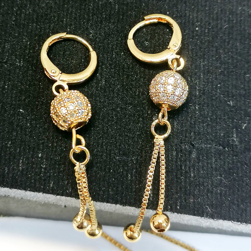 Fancy Gold-Plated Ball Set with Earrings