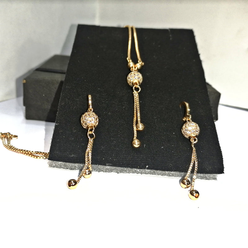 Fancy Gold-Plated Ball Set with Earrings