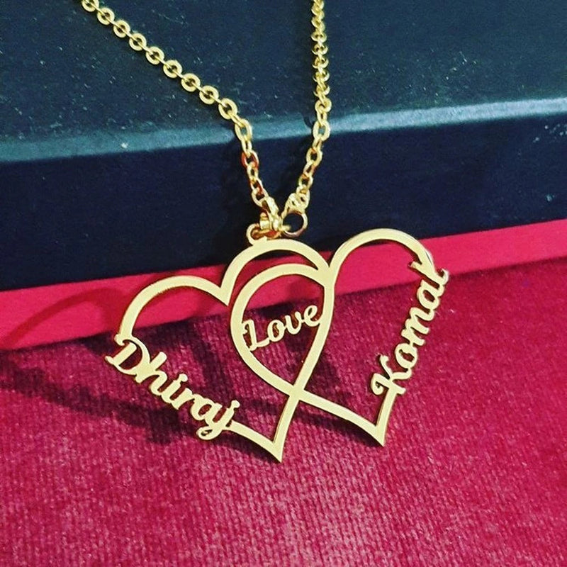 Connected Heart Personalized Name Gold/Silver Plated Locket