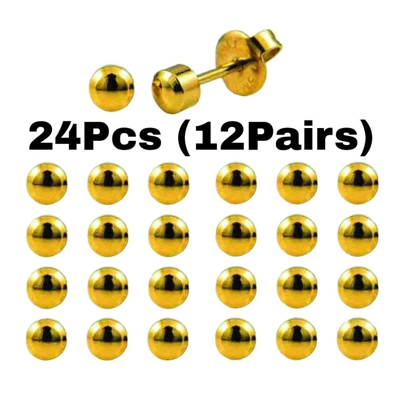 Golden Ear Studs (12/6 Pairs) Set