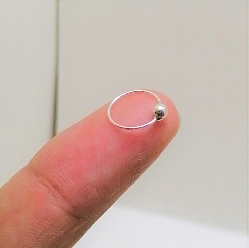 Ball Silver NoseRing (100% Chandi) 1Pc