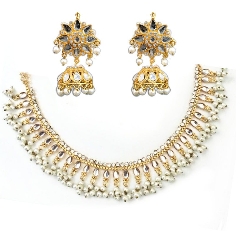Kundan Sheesha Jhumka And Choker Set