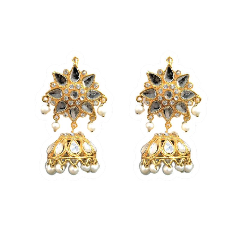 Kundan Sheesha Jhumka And Choker Set