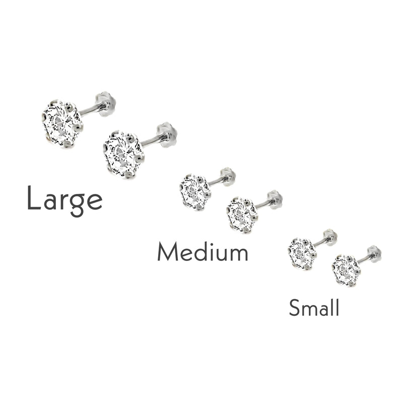 BLACK 3Pairs 100% Chandi Ear Studs/Tops Set