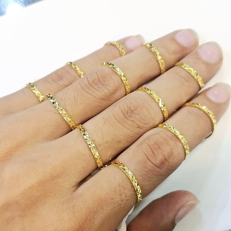 Golden Narrow Challa/Rings for Girls (Pack of 10)