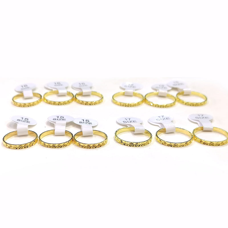 Golden Narrow Challa/Rings for Girls (Pack of 10)