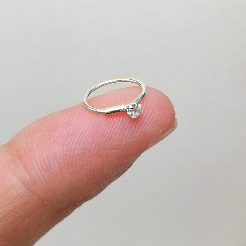 Fresh Stone Silver NoseRing (100% Chandi) 1Pc