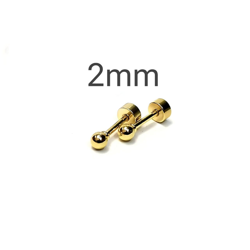 Mini Balls Stud Earrings set (Gold Plated) 3Pairs