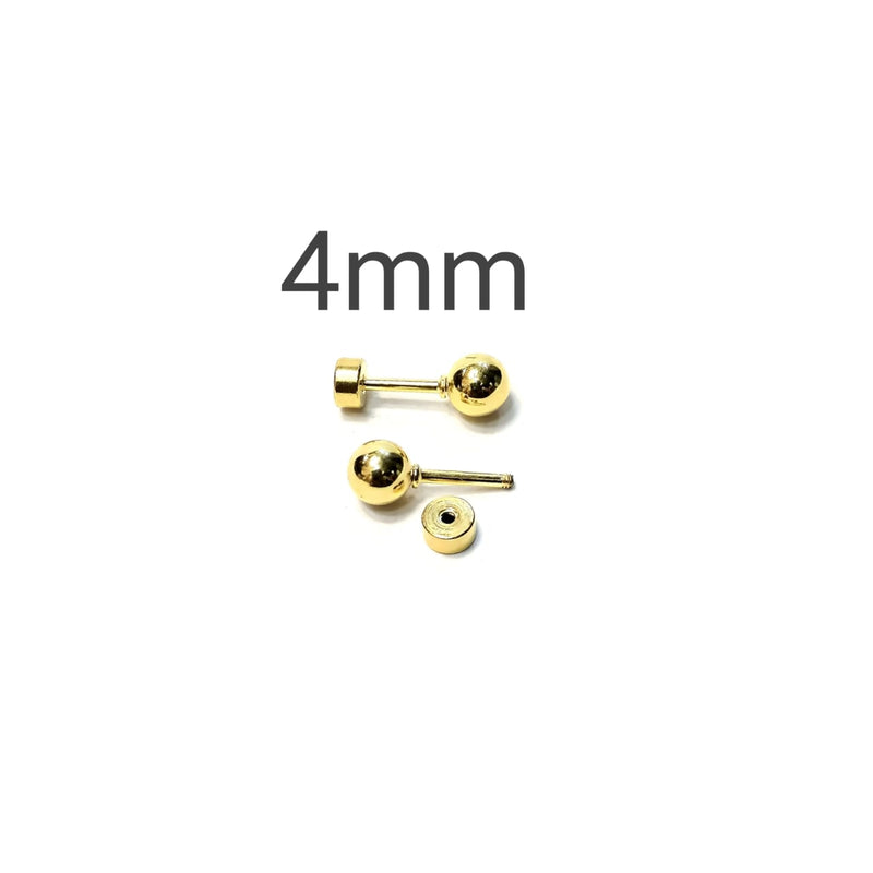 Mini Balls Stud Earrings set (Gold Plated) 3Pairs