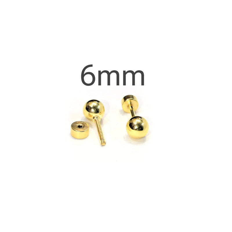 Mini Balls Stud Earrings set (Gold Plated) 3Pairs