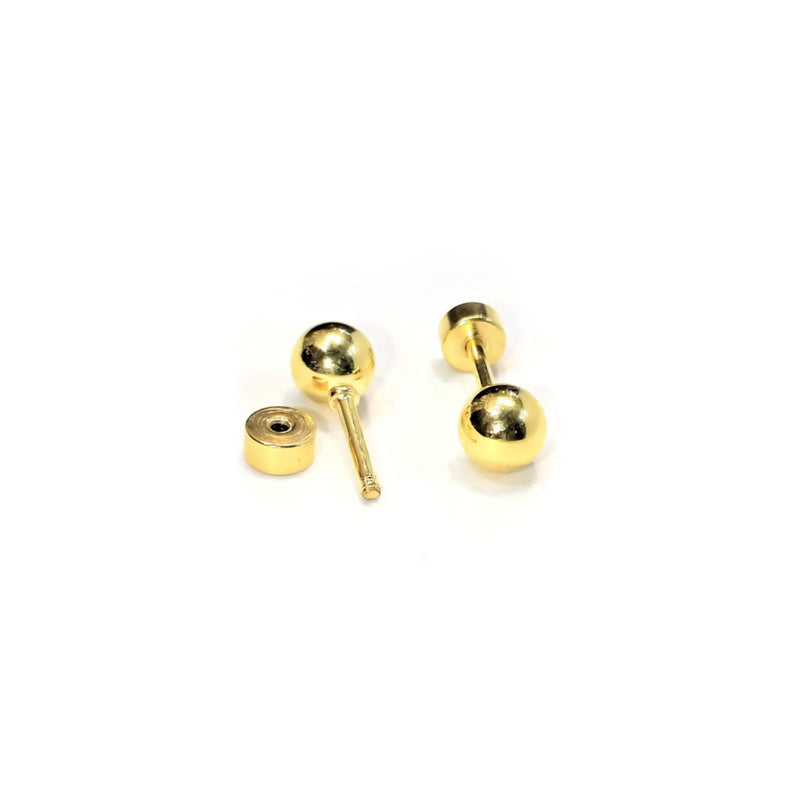 Mini Balls Stud Earrings set (Gold Plated) 3Pairs