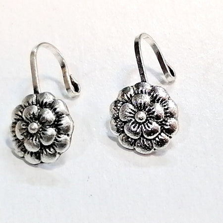 Oxidize Bubbly Flower NoseClip for Girls - Silver (1Pc)